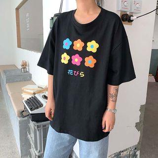 Flower Pattern Short-sleeve T-shirt