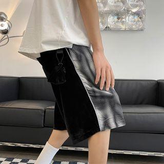 Tie-dye Print Panel Shorts