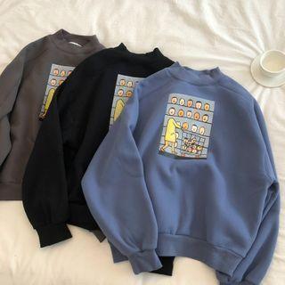 Printed Mock Turtleneck Pullover