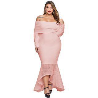Plus Size Off-shoulder Mermaid Bodycon Dress