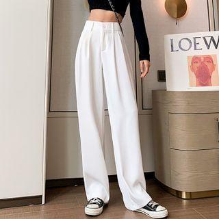 High-waist Double-button Pants