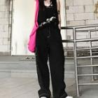 High-waist Multi-pocket Straight-cut Pants