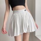 Lettering Waist Asymmetric Mini Skirt