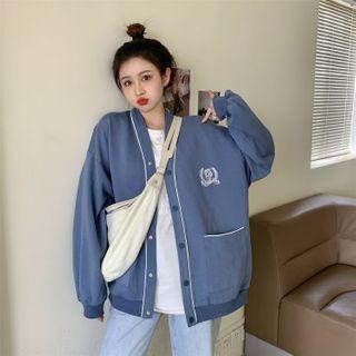 Logo Embroidered Button Jacket