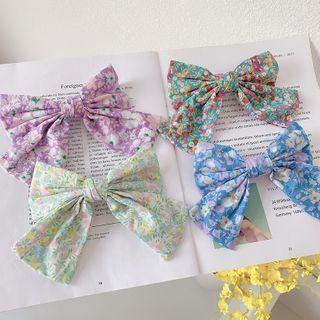 Floral Bow-accent Hair Clip