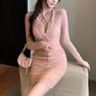 Set: Mesh Mini Bodycon Dress + Slipdress