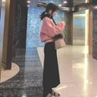 Mock Neck Faux Shearling Pullover