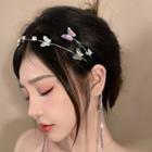 Butterfly Fringed Headband Sliver & Purple - One Size