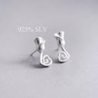 925 Sterling Silver Rose Swirl Stud Earring As Shown In Figure - One Size