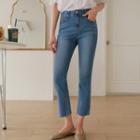 Distressed Straight-leg Summer Jeans