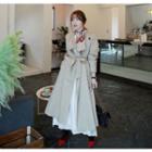 Long Wrap Trench Coat With Sash