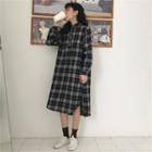 Plaid Slit-side Shirtdress