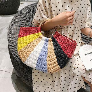Woven Color Block Handbag / Crossbody Bag