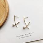 Faux Pearl Geometric Dangle Earring 1 Pair - Earrings - Gold & White - One Size
