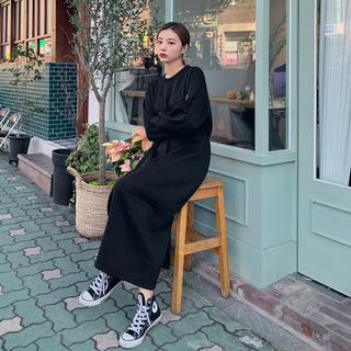 Dart-waist Maxi Sweatshirt Dress