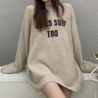 Lettering Sweater Beige - One Size