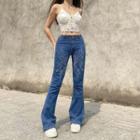 Rhinestone Wide Leg Jeans