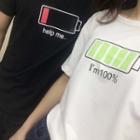 Couples Battery Print T-shirt