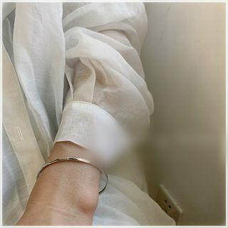 925 Sterling Silver Bangle 3071 - Silver - One Size