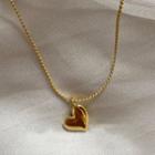 Stainless Steel Heart Pendant Necklace E45 - Necklace - One Size