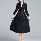 Floral Print Tie-waist Midi Coat