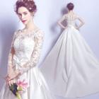 Bow-accent Lace Wedding Dress