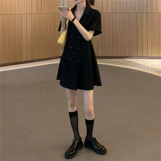 Short-sleeve Double Breast Coat Dress