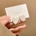 Heart Stud Earring 1 Pair - A451 - Gold - One Size