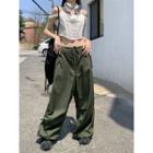 Cropped Camisole Top / Low Rise Wide Leg Pants