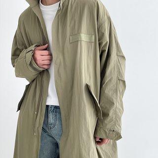 Drawstring-hem Long Jacket