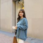 Brushed-fleece Lined Elbow-patch Sweatshirt