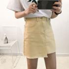 Plain Denim Pencil Skirt