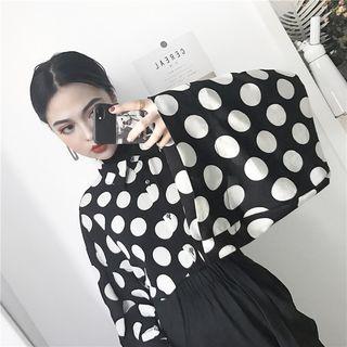 Long-sleeve Dotted Loose-fit Shirt