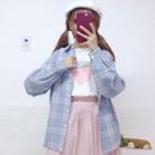 Long-sleeve Plaid Shirt / Short-sleeve T-shirt
