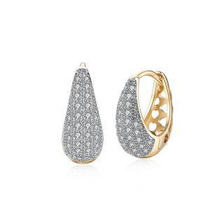 Brilliant Plated Champagne Gold Earrings With Cubic Zircon Champagne - One Size