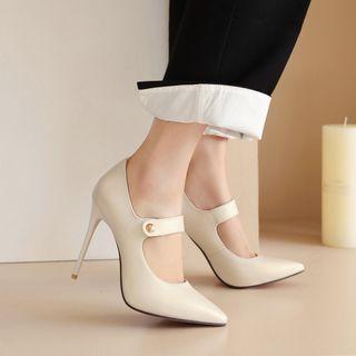 Plain Stiletto Heel Mary Jane Pumps