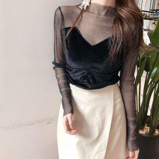 Two-tone Mesh Top