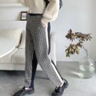 Houndstooth Wide Leg Pants Black & White - One Size