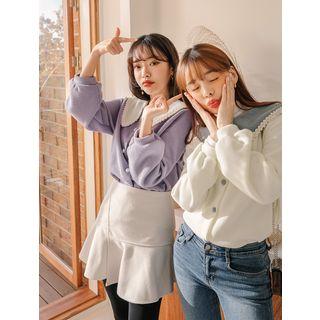 Plus Size Sailor-collar Cardigan