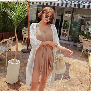 3/4-sleeve Lace Long Robe Cardigan