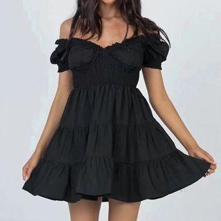 Cold-shoulder Mini Smock Dress
