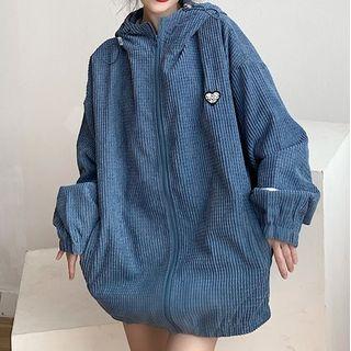 Plain Loose Fit Corduroy Jacket