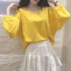 Long-sleeve Top / Pleated Skirt / Set