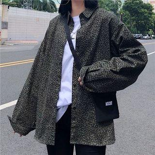Animal Print Shirt Leopard - Army Green - One Size
