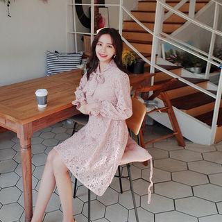 Tie-neck Laced Dress