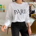Plus Size Paris Embroidered T-shirt