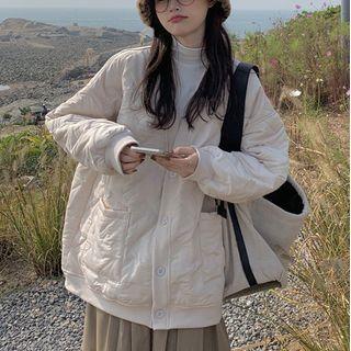 Quilted V-neck Loose Jacket