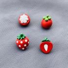 Non-matching 3d Strawberry / Mangosteen Ear Stud