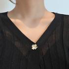 Clover / Petal / Cat Eye Stone Brooch