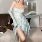 Spaghetti Strap A-line Dress / Arm Sleeves